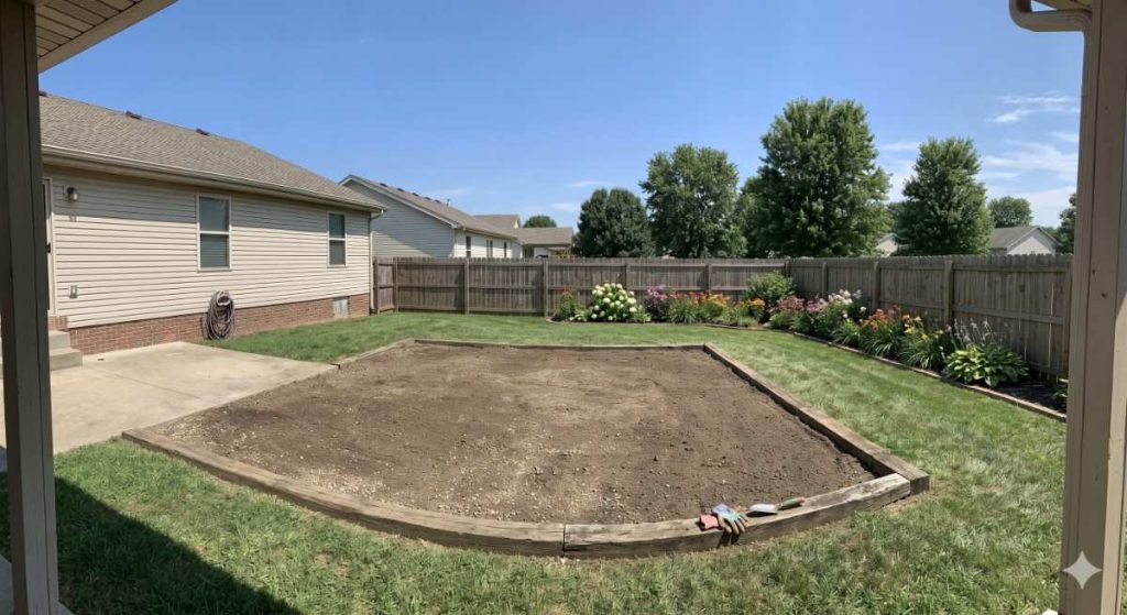 Clean backyard space after shed removal in North Carolina