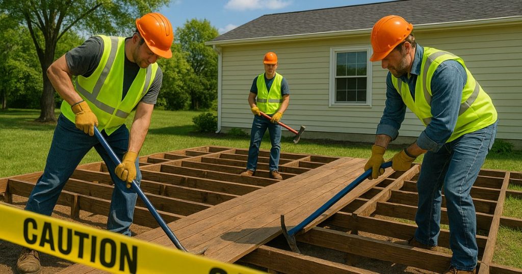 safety measures while removing a deck in NC