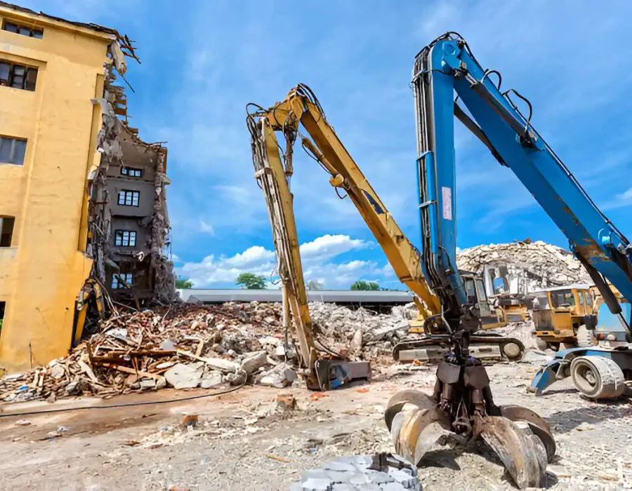 Multiple Excavator Demolition and Material Handling