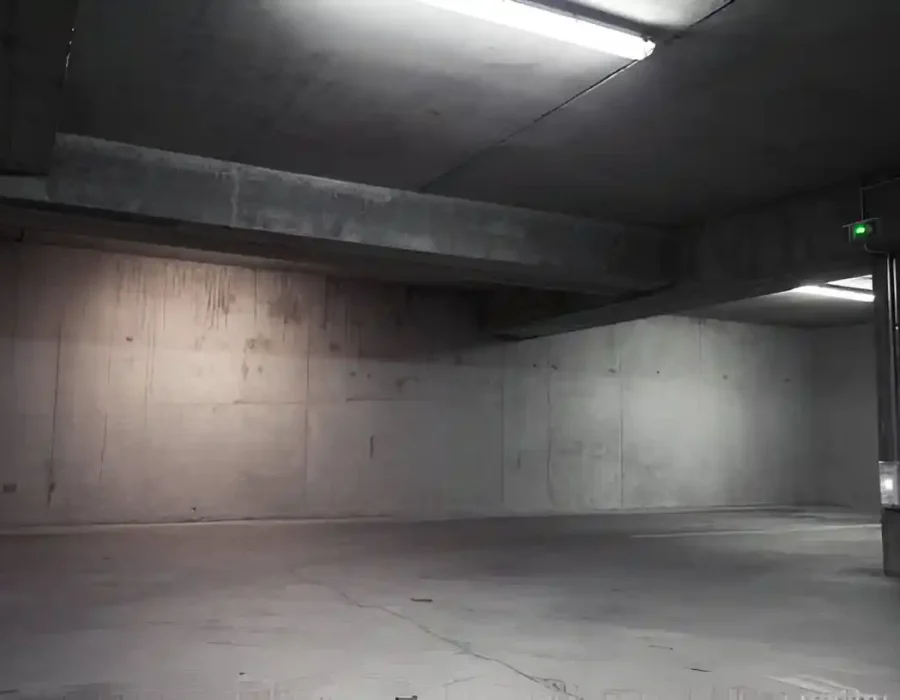 Empty Concrete Garage for Demolition Prep