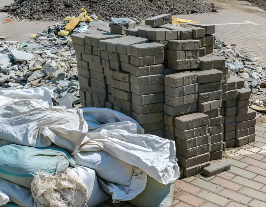 Construction Material Sorting at Demolition Site