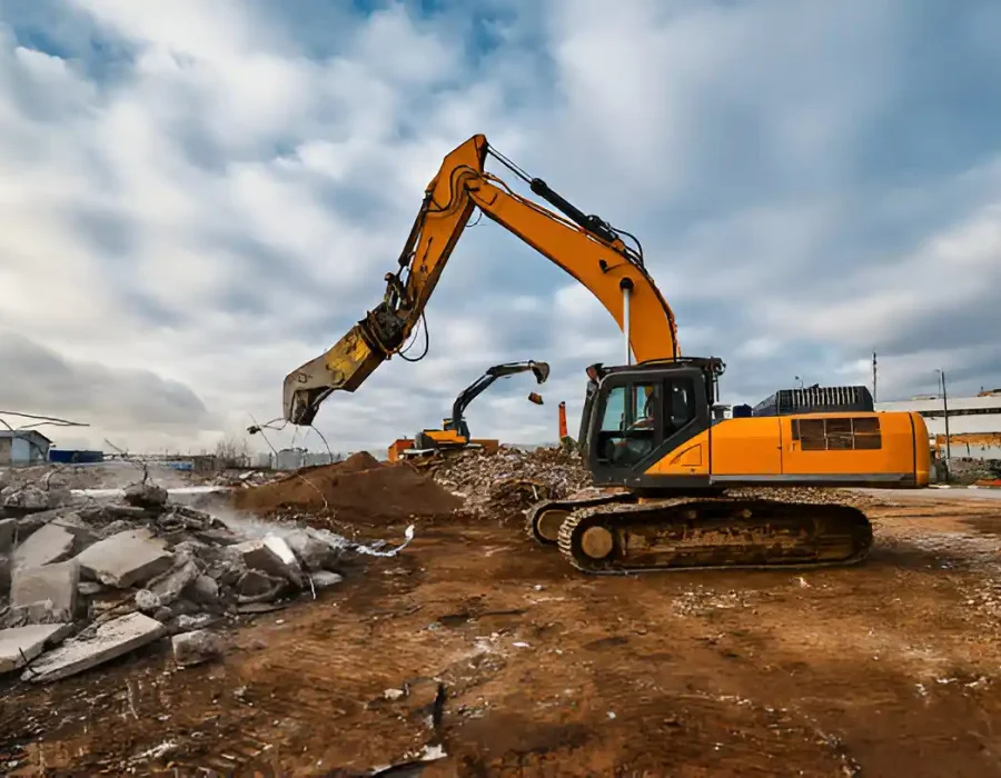 Image Title (46 chars): "Site Preparation with Demolition Excavators