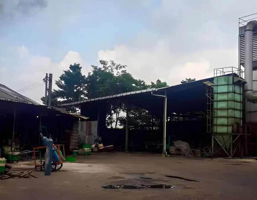Outdoor view of industrial facility, ready for demolition and cleanup
