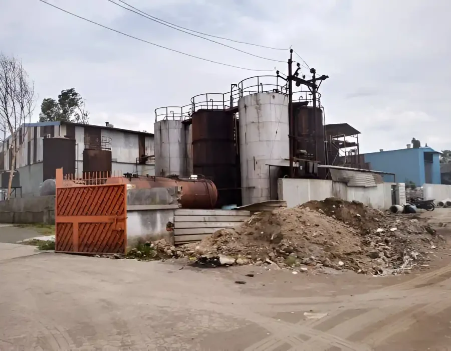 Abandoned factory with debris, ready for demolition and cleanup