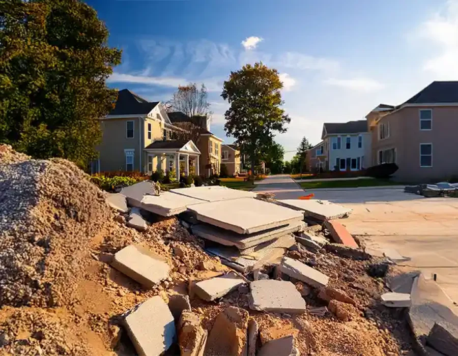 Residential Concrete Demolition & Debris Removal Site