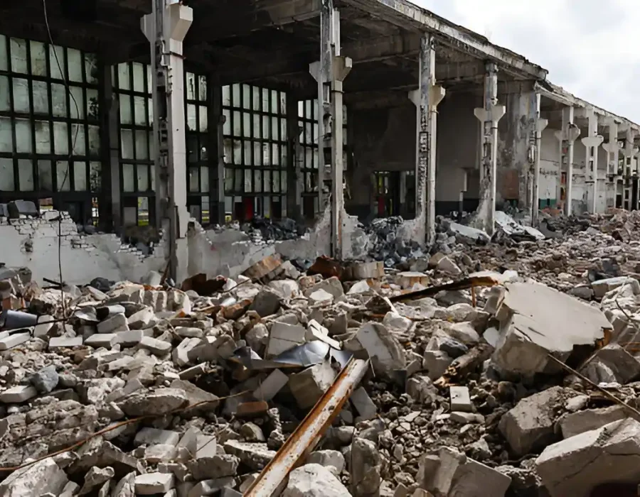 Interior Demolition: Heavy Debris and Cleanup Area