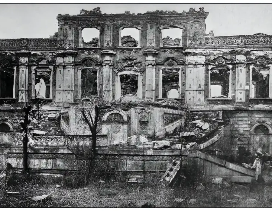 Decayed Structure with Openings and Debris After Demolition