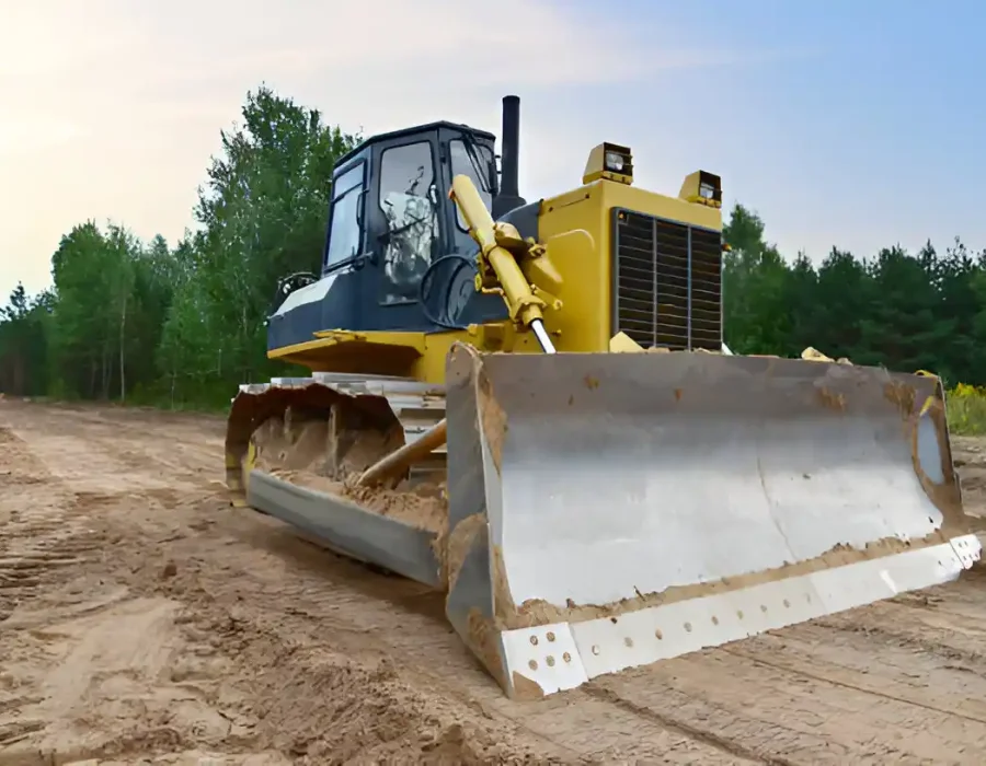 Bulldozer Leveling Ground for Demolition Services