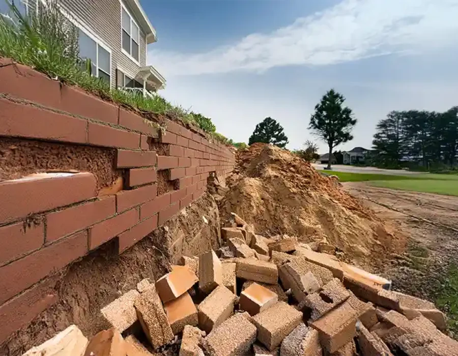 Heavy equipment demolishing a building and removing debris, showcasing efficient demolition and cleanup solutions.
