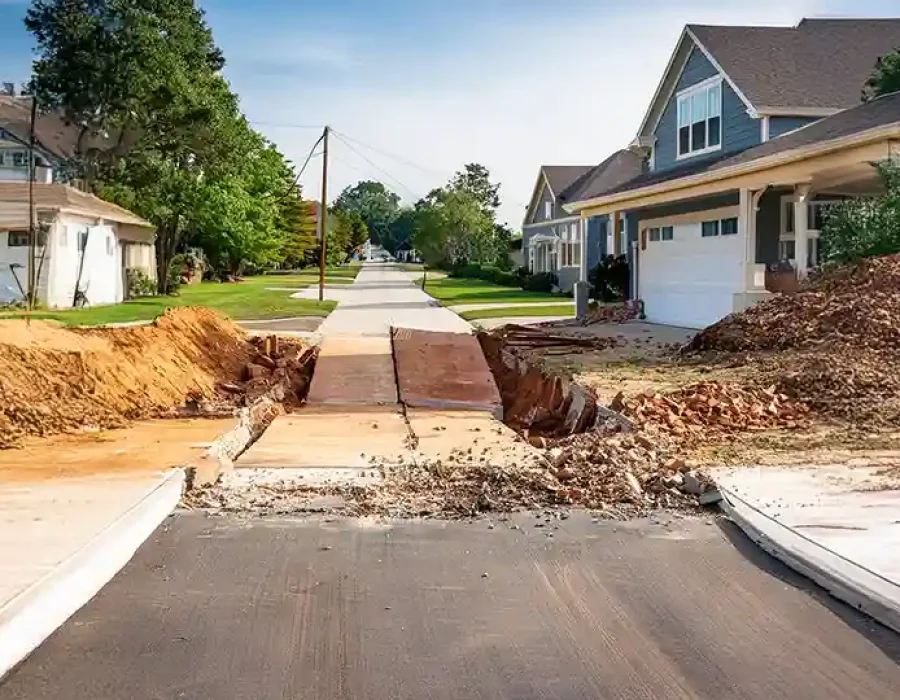 Residential Street Excavation for Utility Repairs