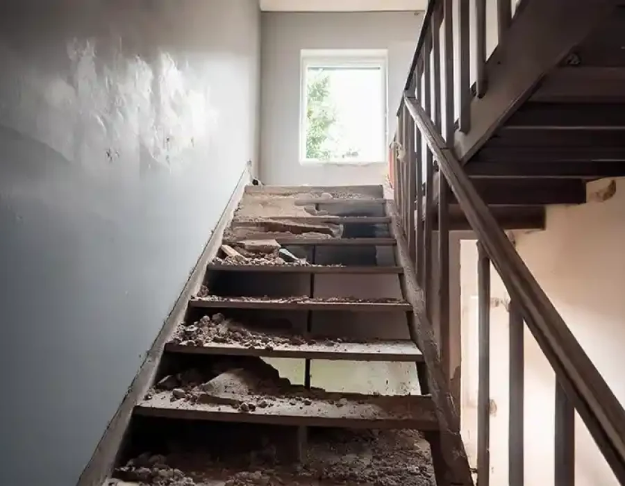 Interior Staircase Demolition & Debris Removal Work