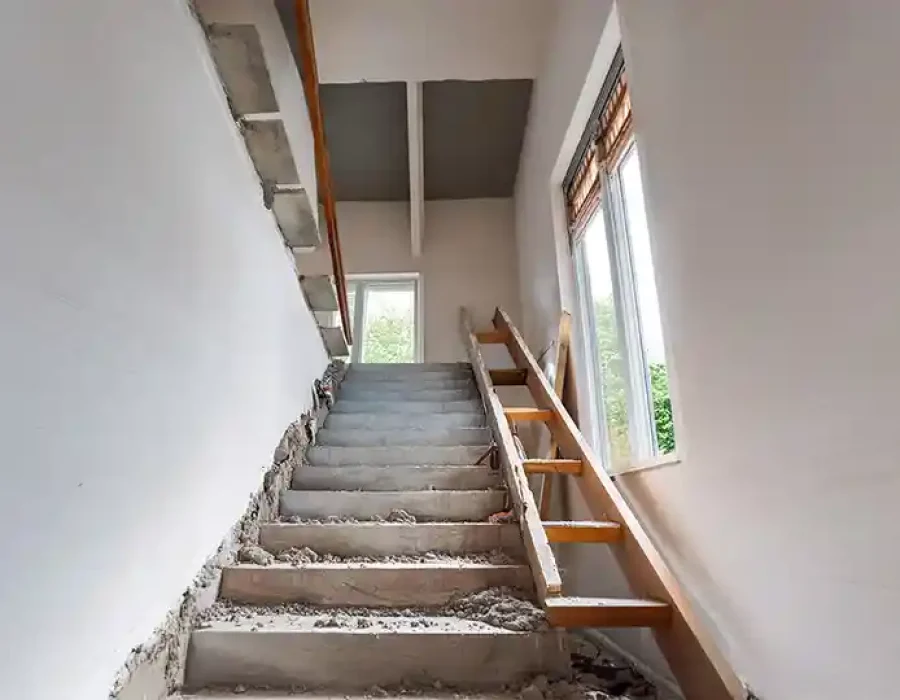 Interior Staircase Demolition in Progress | Cleanup Site