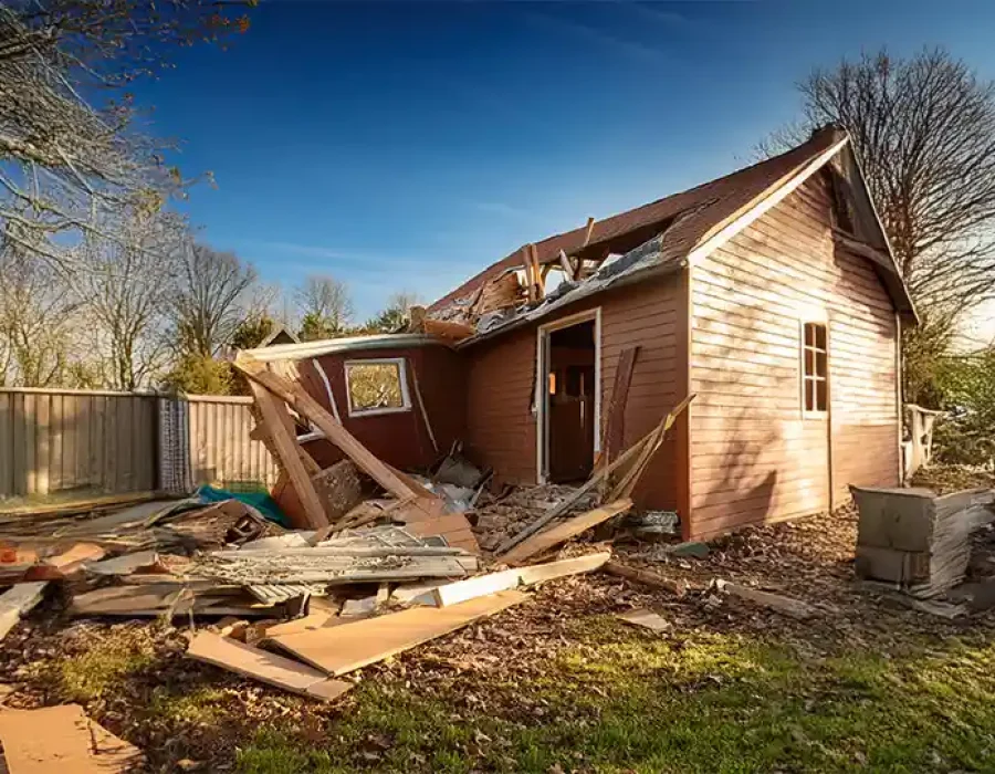 Skilled workers and machinery performing demolition and debris removal for efficient site preparation and cleanup.